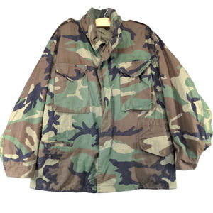 U.S. Army Mens Camo Cold Weather Field Coat Green Brown Size M Short